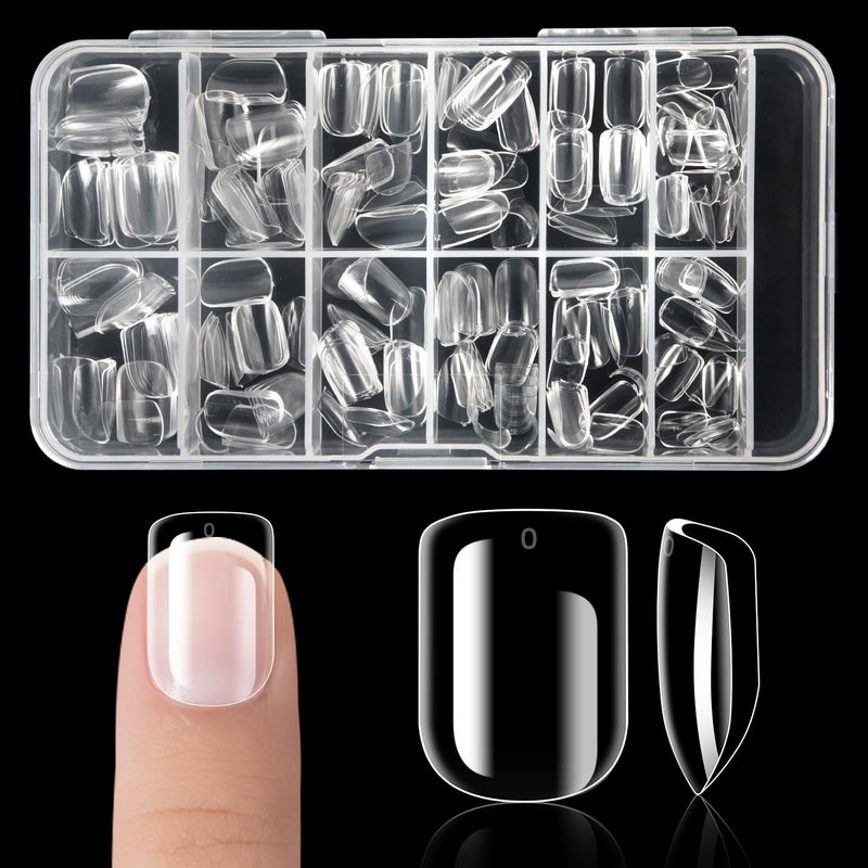 krofaue Kids Nail Tips - 240pcs Children Square Clear Press On Nails for Little Girls 9-12, 10 Sizes Soft Gel Tips Extensions for DIY Decoration - Image 1